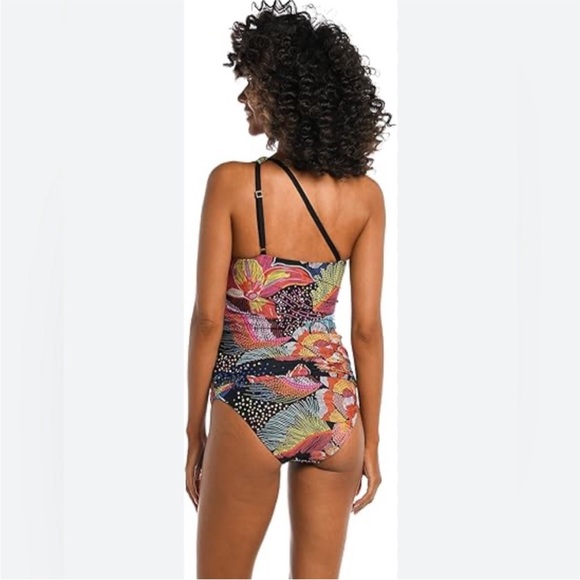 (SET) LA BLANCA SUNLIT SOIREE ONE SHOULDER KEYHOLE TANKINI + FOLDOVER BOTTOMS - Picture 2 of 8